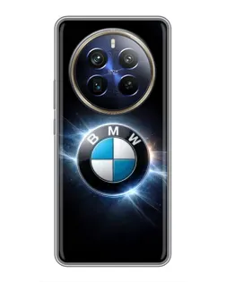 Чехол для Realme 12 Plus с картинкой «BMW — неоновое сияние»