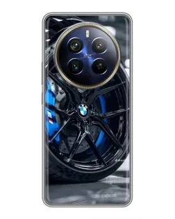 Чехол для Realme 12 Plus с картинкой «Колесо BMW вблизи»