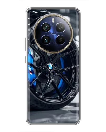 Чехол для Realme 12 Plus с картинкой «Колесо BMW вблизи»