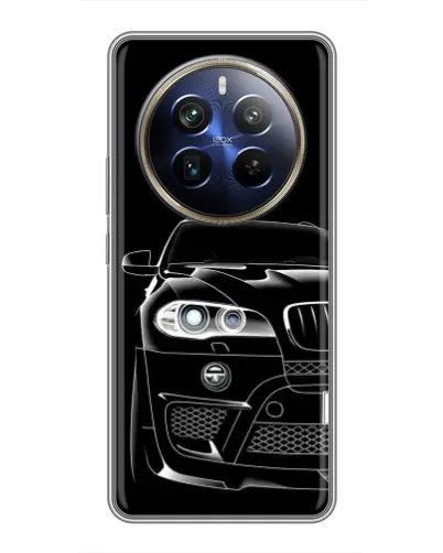 Чехол для Realme 12 Plus с картинкой «Темный силуэт BMW»