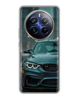 Чехол для Realme 12 Plus с картинкой «BMW в огнях города»