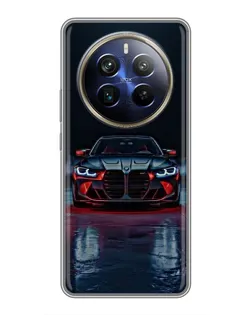 Чехол для Realme 12 Plus с картинкой «BMW на мокрой дороге»