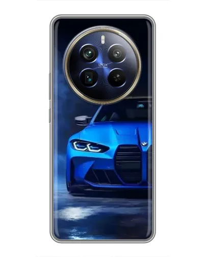 Чехол для Realme 12 Plus с картинкой «Голубая BMW M4»