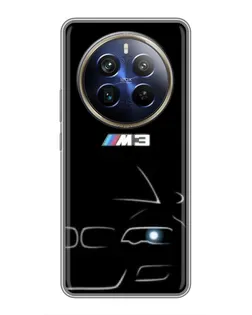 Чехол для Realme 12 Plus с картинкой «Минималистичный принт BMW M3»