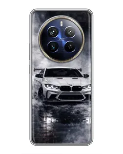 Чехол для Realme 12 Plus с картинкой «BMW сквозь туман»