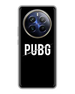 Чехол для Realme 12 Plus с картинкой «PUBG — белый логотип»