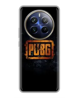 Чехол для Realme 12 Plus с картинкой «PUBG — золотой логотип»