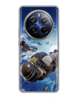 Чехол для Realme 12 Plus с картинкой «Десант PUBG — прыжок»
