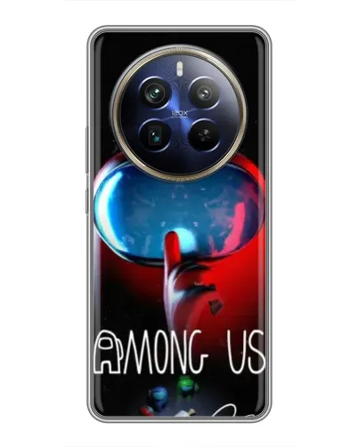Чехол для Realme 12 Plus с картинкой «Красный импостер — макро» Чехол для Realme 12 Plus с картинкой «Красный импостер — макро»