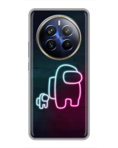 Чехол для Realme 12 Plus с картинкой «Among Us неон-арт» Чехол для Realme 12 Plus с картинкой «Among Us неон-арт»