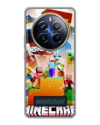 Чехол для Realme 12 Plus с картинкой «Minecraft герои игры»