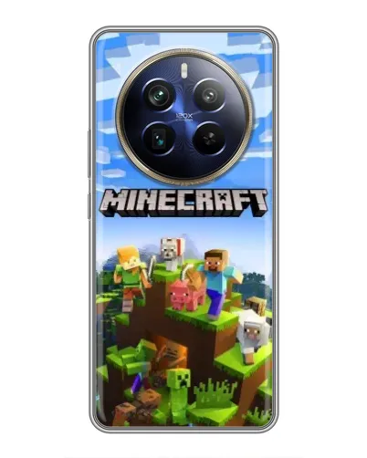 Чехол для Realme 12 Plus с картинкой «Minecraft классический мир»