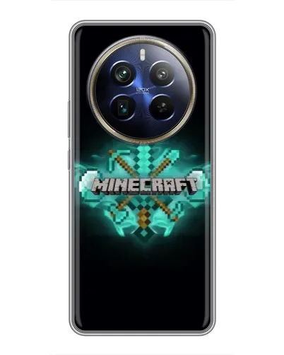 Чехол для Realme 12 Plus с картинкой «Minecraft Diamond лого»