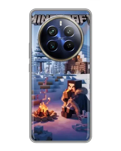 Чехол для Realme 12 Plus с картинкой «Зимний Minecraft»