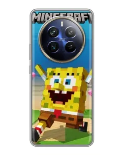 Чохол для Realme 12 Plus з картинкою «Губка Боб Minecraft»