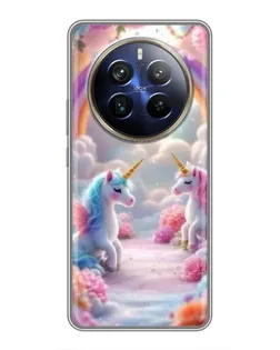 Чохол для Realme 12 Plus з картинкою «Веселка і єдинороги»