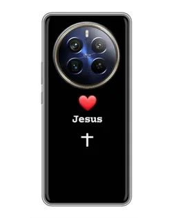 Чехол для Realme 12 Plus с картинкой «Сердце - Jesus»