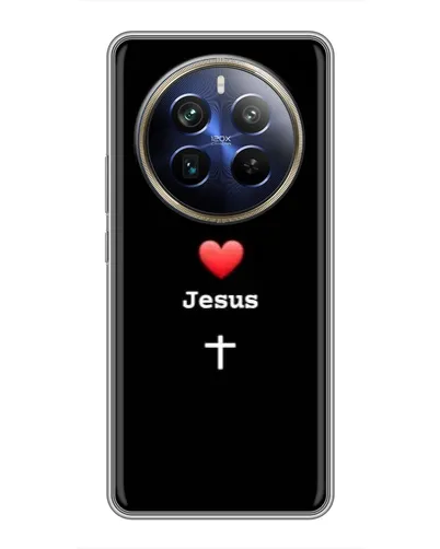 Чехол для Realme 12 Plus с картинкой «Сердце - Jesus» Чехол для Realme 12 Plus с картинкой «Сердце - Jesus»