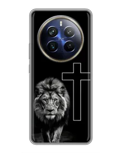 Чехол для Realme 12 Plus с картинкой «Лев и Крест»