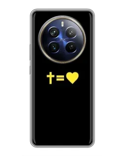 Чехол для Realme 12 Plus с картинкой «Сердце и Крест»