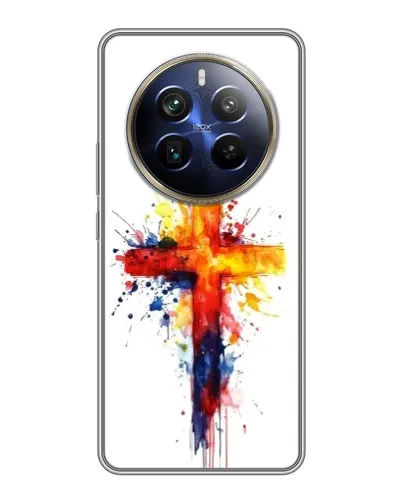 Чехол для Realme 12 Plus с картинкой «Акварельный крест» Чехол для Realme 12 Plus с картинкой «Акварельный крест»