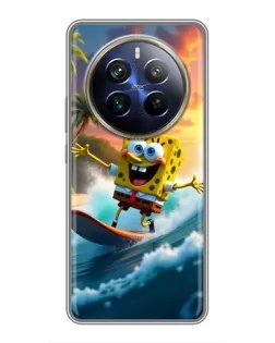 Чохол для Realme 12 Plus з картинкою «Губка Боб серфінгіст»