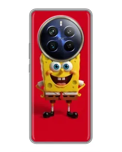 Чохол для Realme 12 Plus з картинкою «Спанч Боб на червоному»