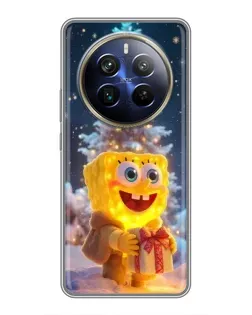 Чохол для Realme 12 Plus з картинкою «Різдвяний Спанч Боб»