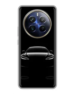 Чехол для Realme 12 Plus с картинкой «Силуэт Tesla Night»