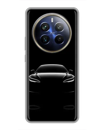 Чехол для Realme 12 Plus с картинкой «Силуэт Tesla Night»