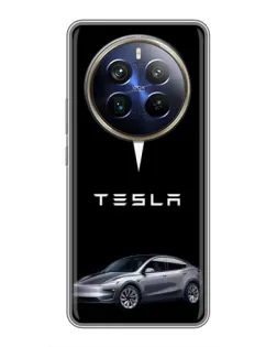 Чехол для Realme 12 Plus с картинкой «Tesla Model Y»