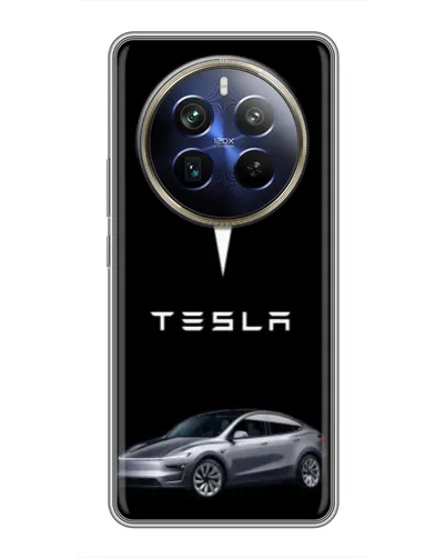 Чехол для Realme 12 Plus с картинкой «Tesla Model Y»