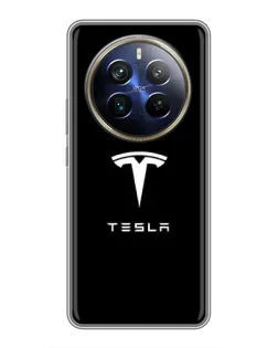 Чехол для Realme 12 Plus с картинкой «Tesla White Logo»