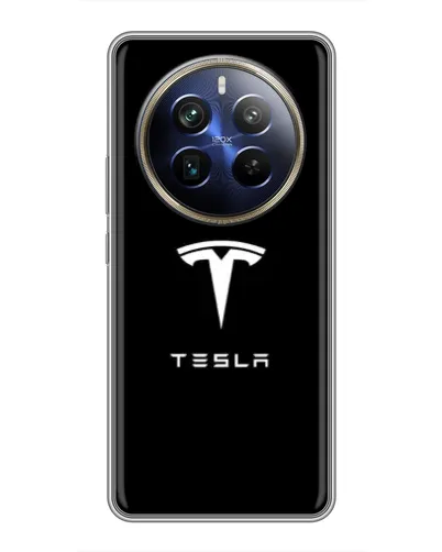 Чехол для Realme 12 Plus с картинкой «Tesla White Logo»