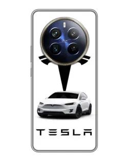 Чехол для Realme 12 Plus с картинкой «Tesla White Style»