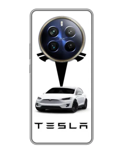 Чехол для Realme 12 Plus с картинкой «Tesla White Style»
