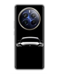 Чехол для Realme 12 Plus с картинкой «Фары Tesla Night»