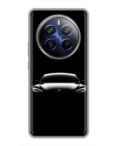 Чехол для Realme 12 Plus с картинкой «Фары Tesla Night»