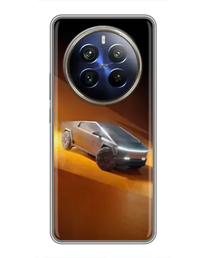 Чехол для Realme 12 Plus с картинкой «Cybertruck в пустыне»