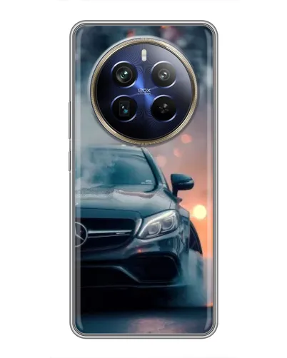 Чехол для Realme 12 Plus с картинкой «Mercedes — ночной город»