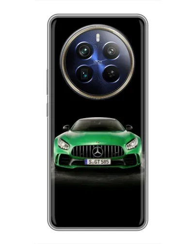 Чехол для Realme 12 Plus с картинкой «Mercedes — неоновый лого»