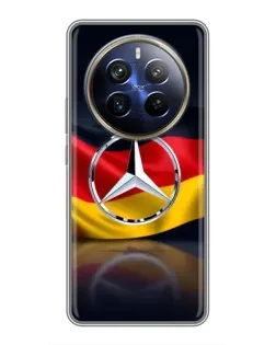Чехол для Realme 12 Plus с картинкой «Mercedes — флаг Германии»