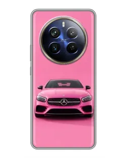 Чехол для Realme 12 Plus с картинкой «Розовый Mercedes AMG»