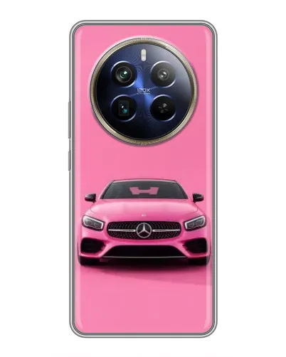 Чехол для Realme 12 Plus с картинкой «Розовый Mercedes AMG»