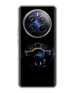 Чехол для Realme 12 Plus с картинкой «Салон Audi — руль»