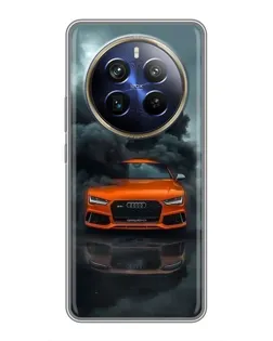 Чехол для Realme 12 Plus с картинкой «Audi в облаках дыма»