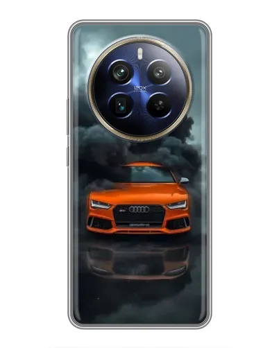 Чехол для Realme 12 Plus с картинкой «Audi в облаках дыма»