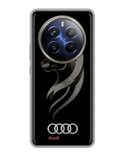 Чехол для Realme 12 Plus с картинкой «Графика — пантера и Audi»