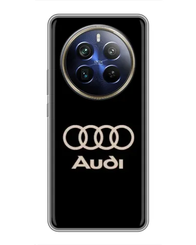 Чехол для Realme 12 Plus с картинкой «Audi — золотой логотип»
