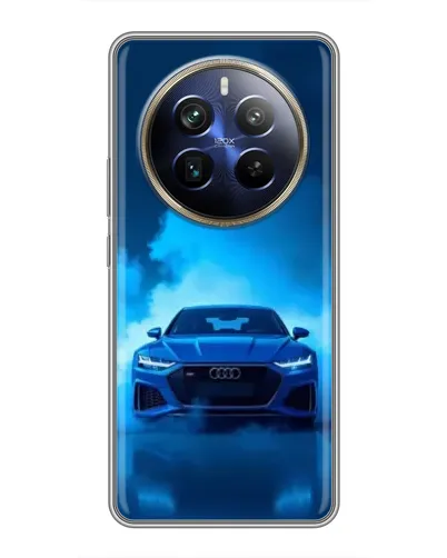 Чехол для Realme 12 Plus с картинкой «Audi — голубая энергия»